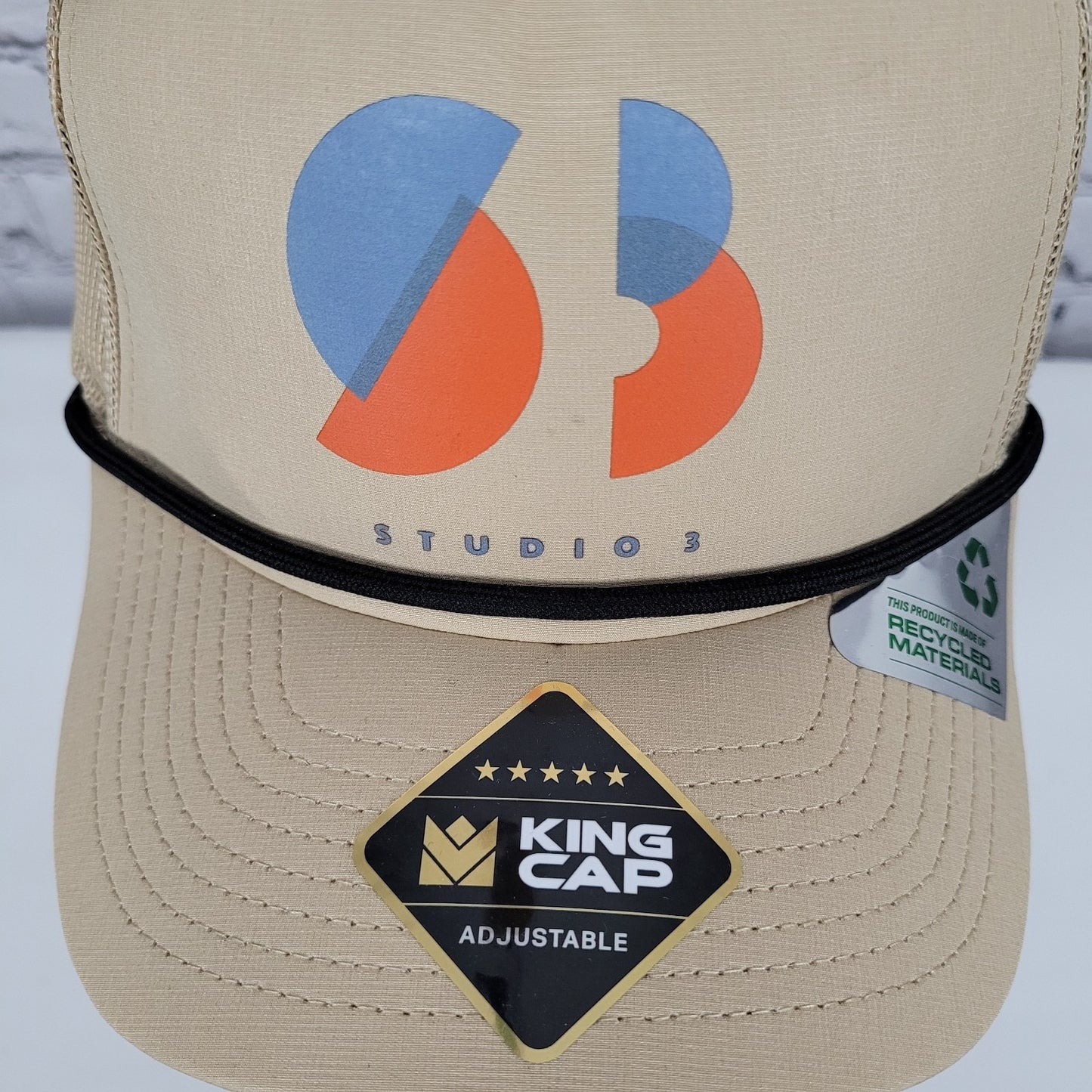 NWD Studio 3 King Cap Tan Classics Adjustable Recycled Materials Trucker Hat O/S