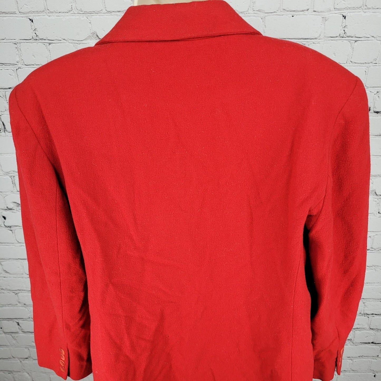 VTG Saks Fifth Avenue Red Wool Buttoned Blazer Jacket Size Large L