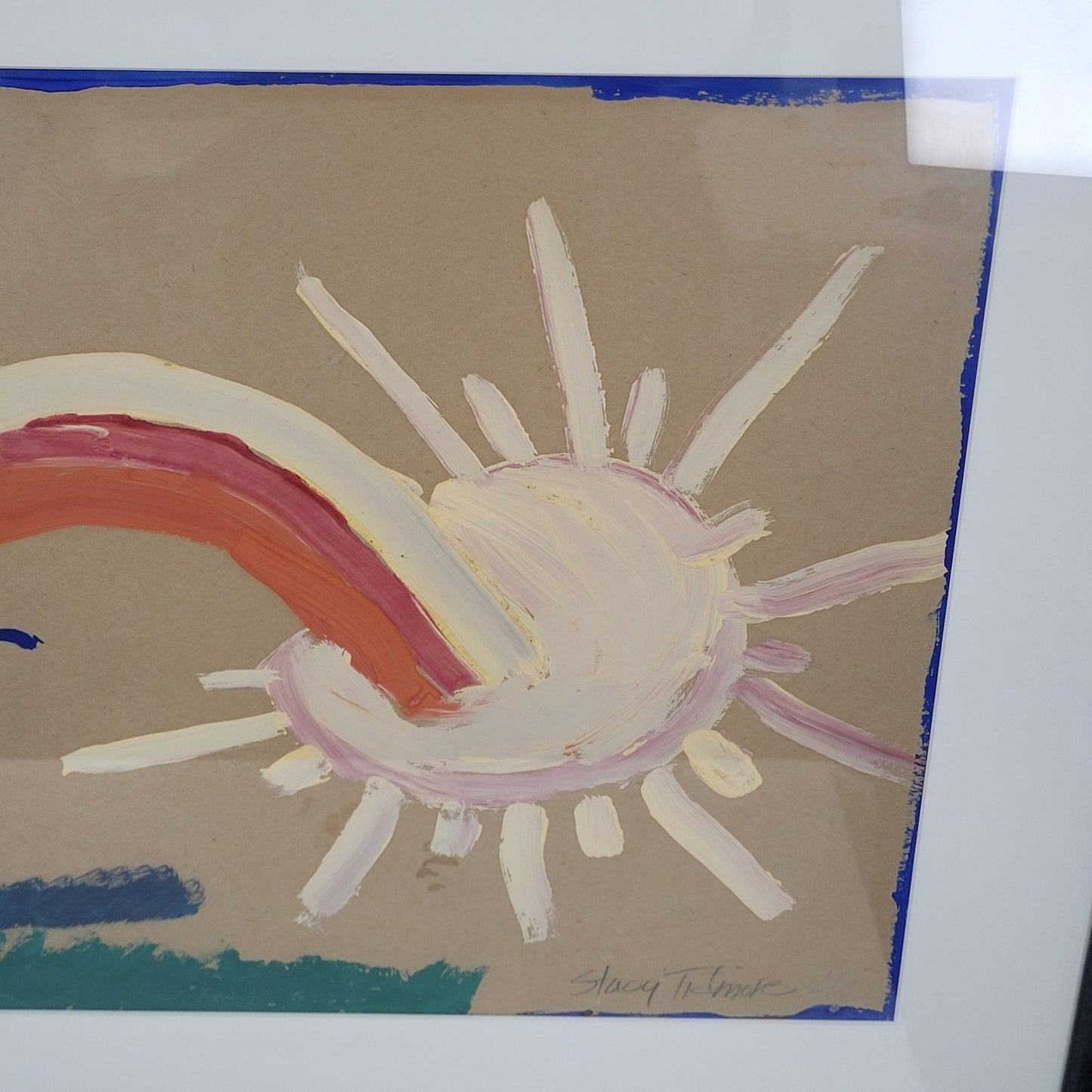 Stacy Tidmore Sun Sky Nature Original Painting Matted Framed Art (29"x22.5")