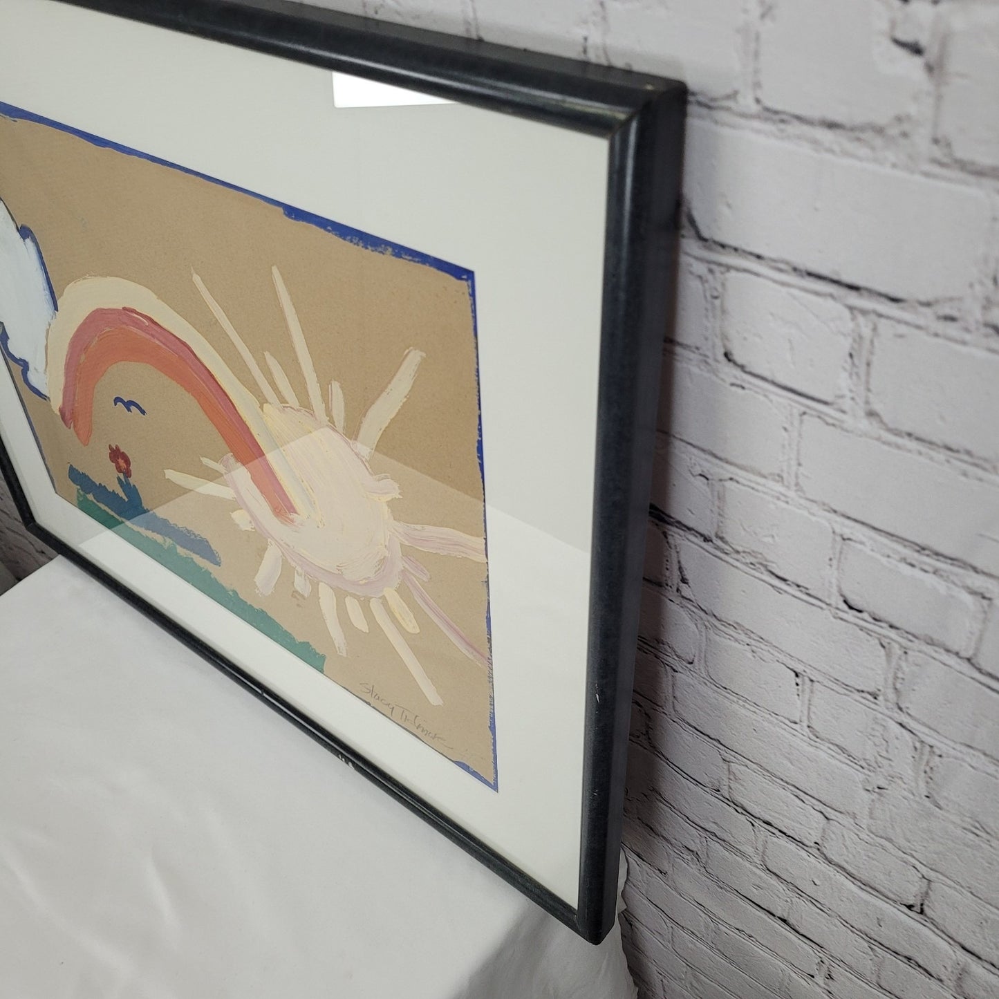 Stacy Tidmore Sun Sky Nature Original Painting Matted Framed Art (29"x22.5")