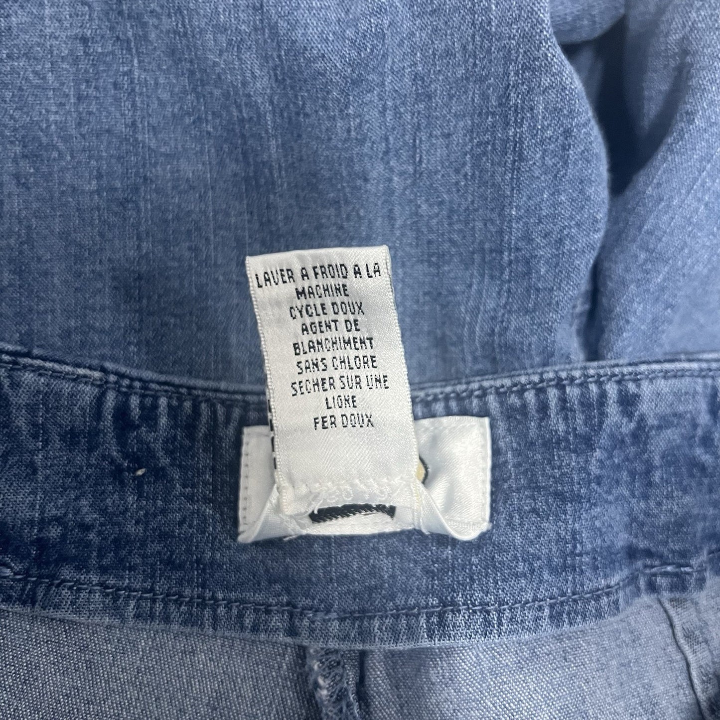 Talbots Blue Denim Stretch Straight Leg Capri Jean Pants Side Zip Size 10