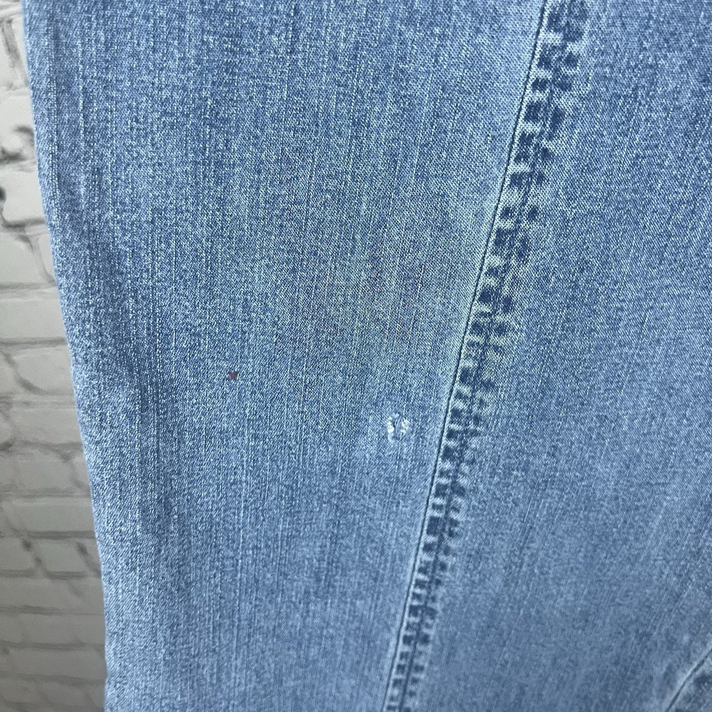 Talbots Blue Denim Stretch Straight Leg Capri Jean Pants Side Zip Size 10