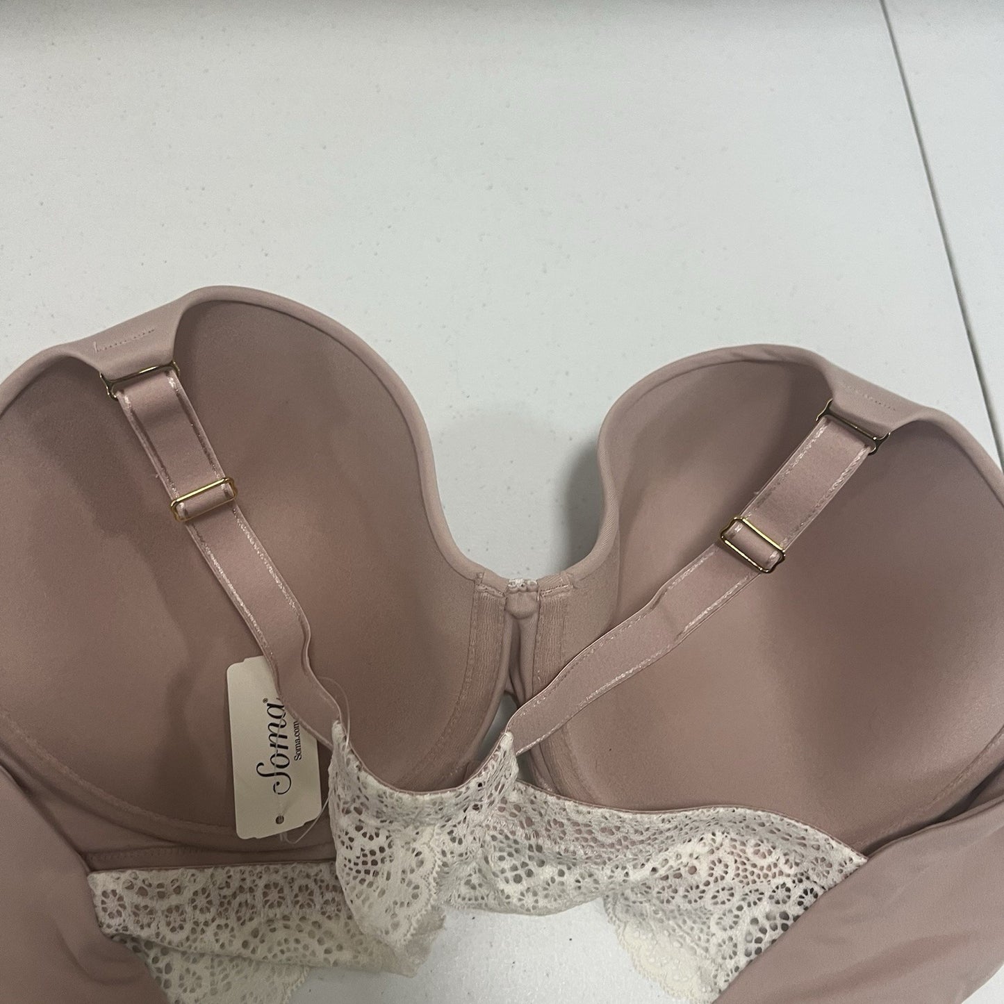 NWT Soma Adobe Rose Embraceable Full Coverage Lace Racerback Underwire Bra 38DDD