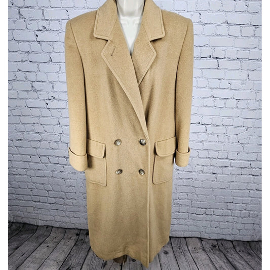 VTG Regency Bergdorf Goodman Tan 100% Pure Camel Hair Pea Coat USA 8