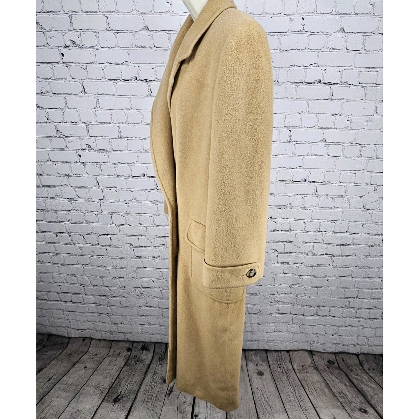VTG Regency Bergdorf Goodman Tan 100% Pure Camel Hair Pea Coat USA 8
