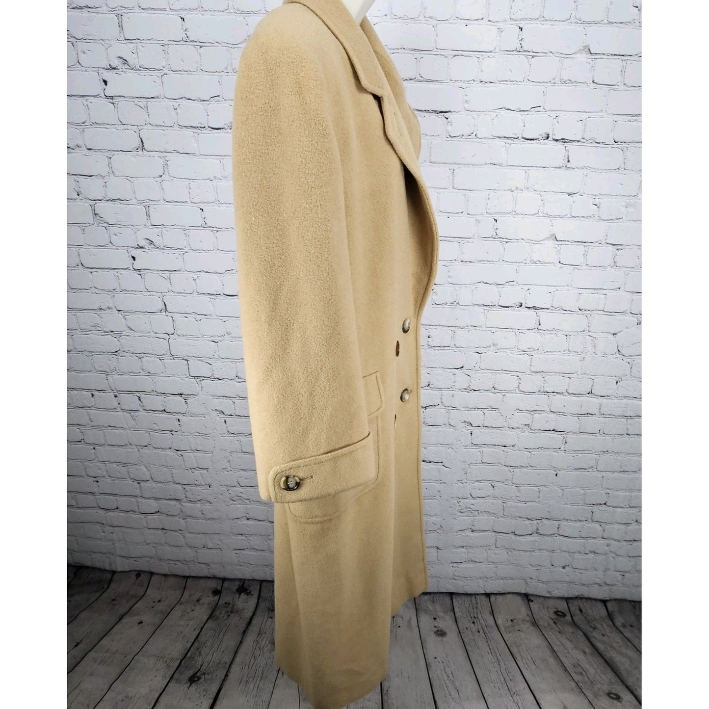 VTG Regency Bergdorf Goodman Tan 100% Pure Camel Hair Pea Coat USA 8