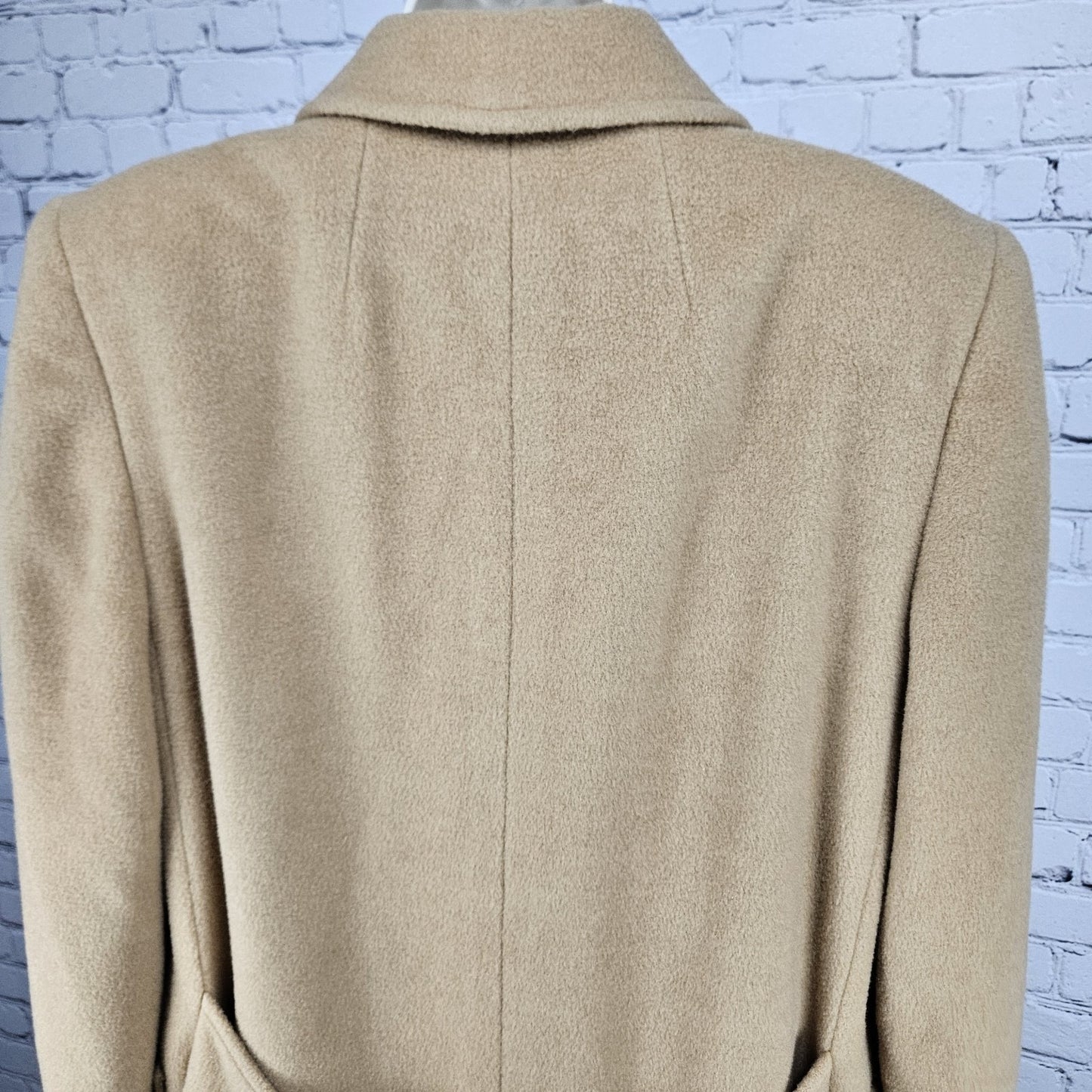 VTG Regency Bergdorf Goodman Tan 100% Pure Camel Hair Pea Coat USA 8