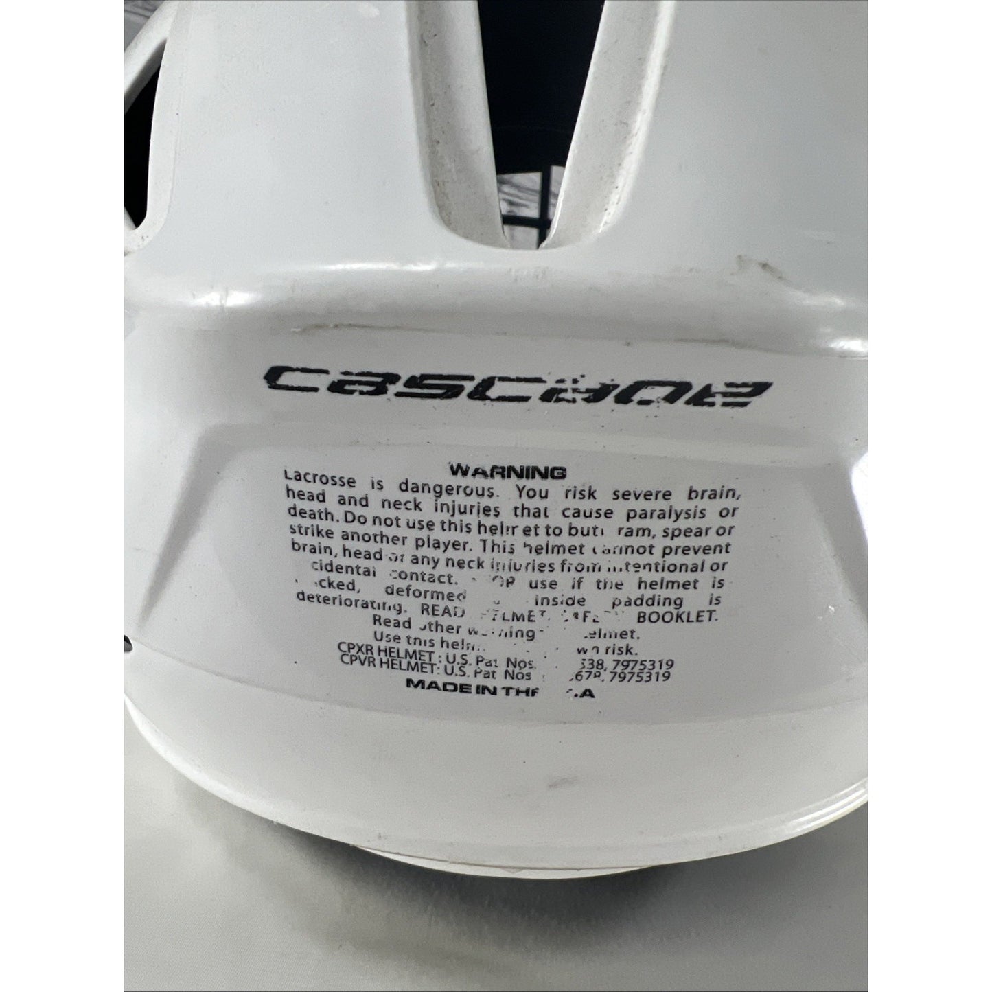Cascade White CPV-R W/W/B/B Adjustable Lacrosse Helmet M/L