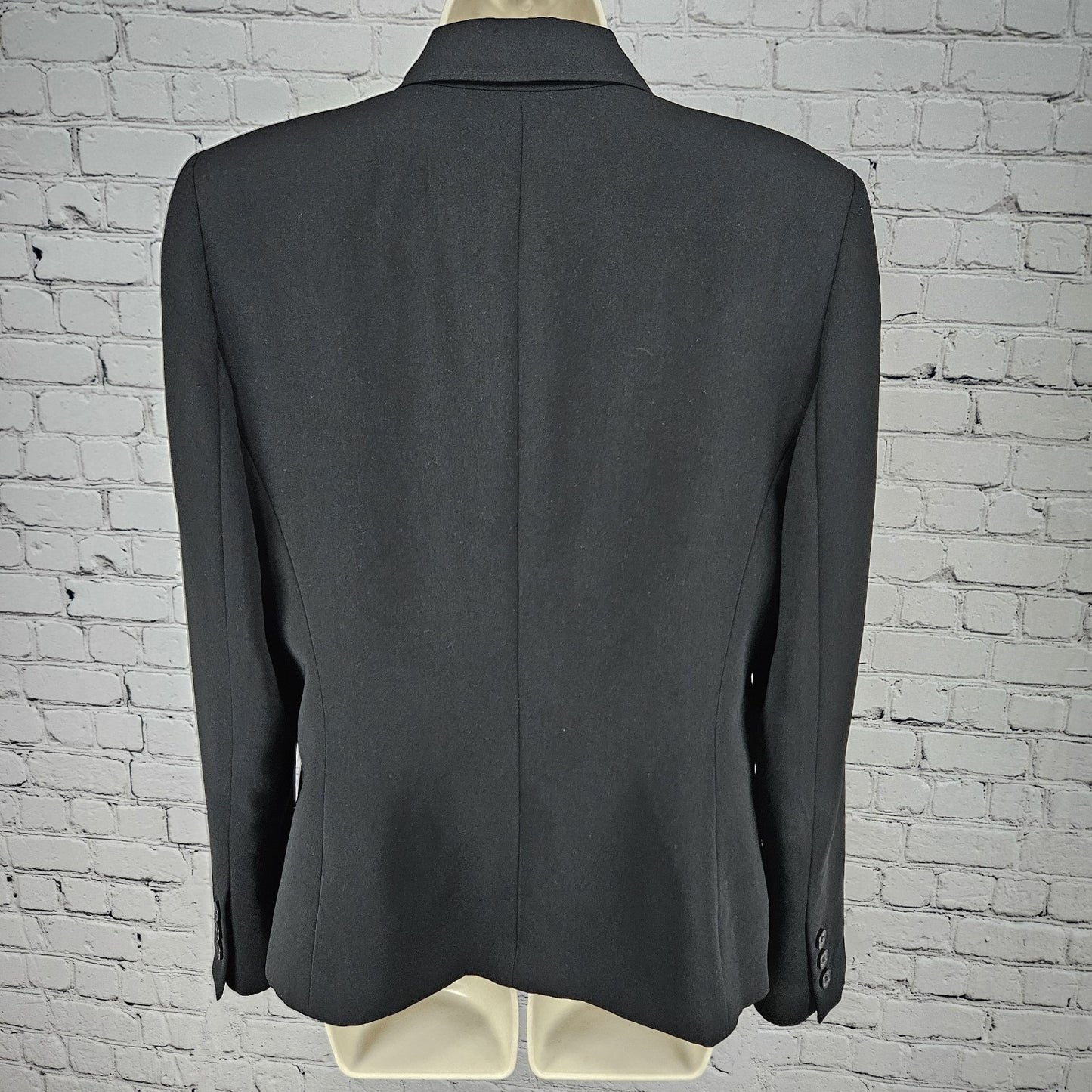 Anne Klein Suit Black 1 Button Ventless Peak Lapel Pockets Blazer Jacket 10