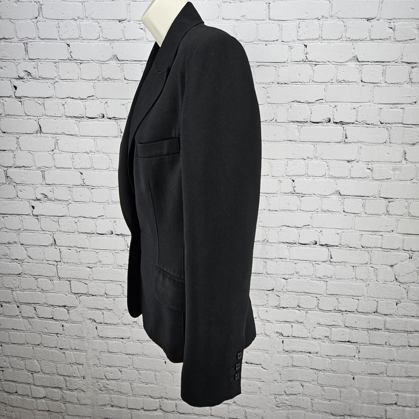 Anne Klein Suit Black 1 Button Ventless Peak Lapel Pockets Blazer Jacket 10