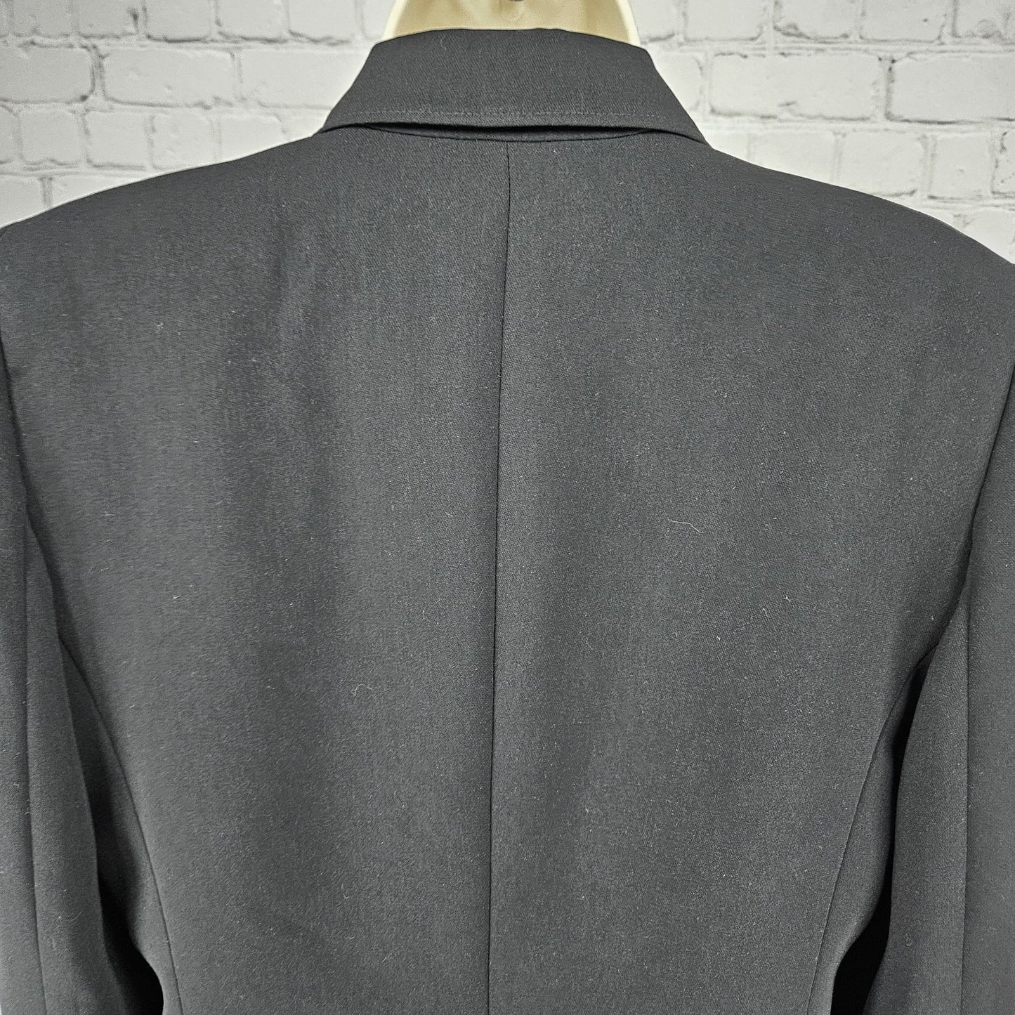 Anne Klein Suit Black 1 Button Ventless Peak Lapel Pockets Blazer Jacket 10