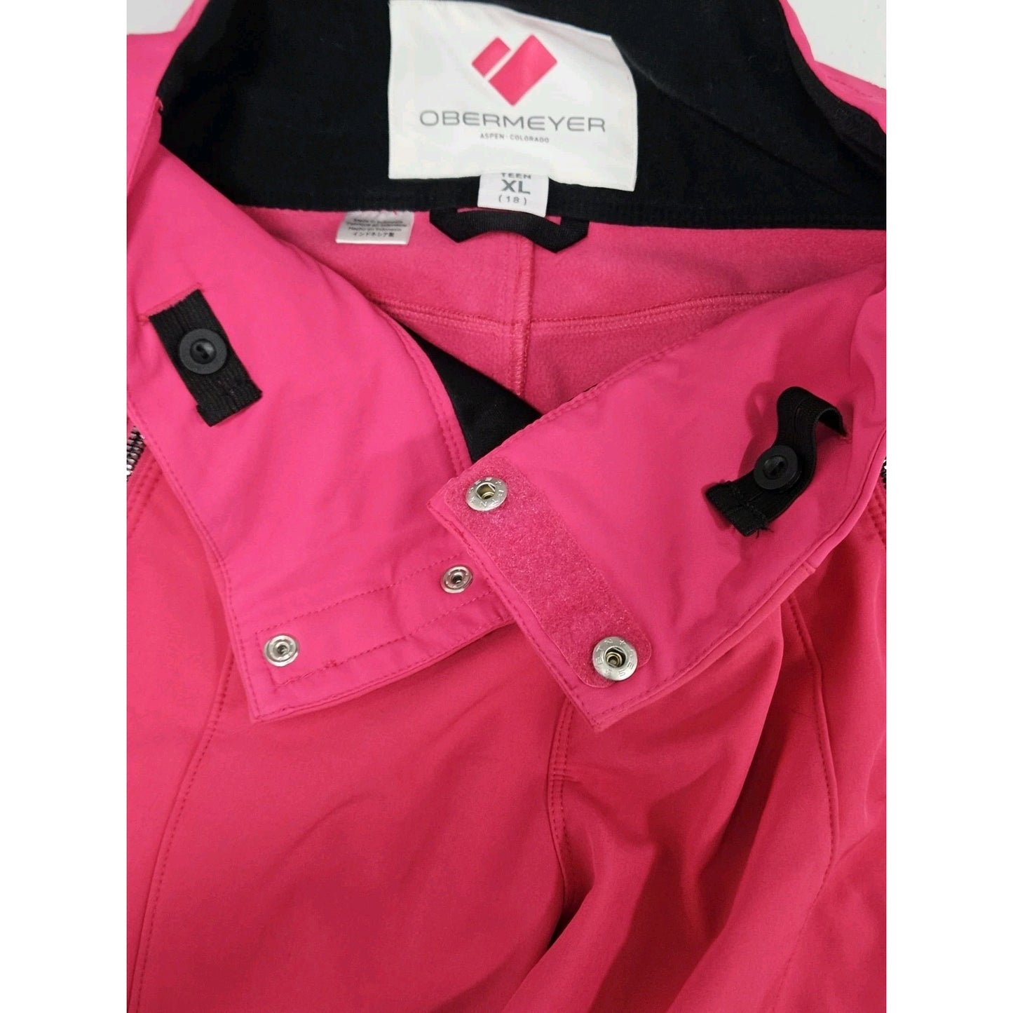 Obermeyer Pink Adjustable Waist Fleece Lined Snow Ski Pants Teen XL 18 (28x30)