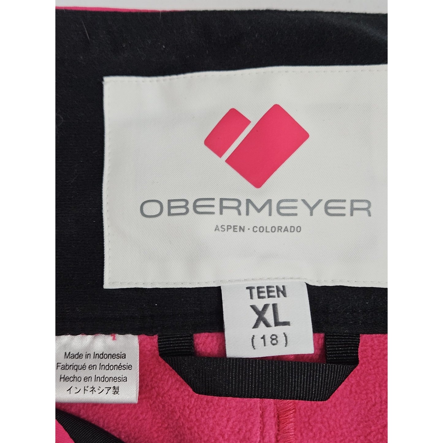 Obermeyer Pink Adjustable Waist Fleece Lined Snow Ski Pants Teen XL 18 (28x30)