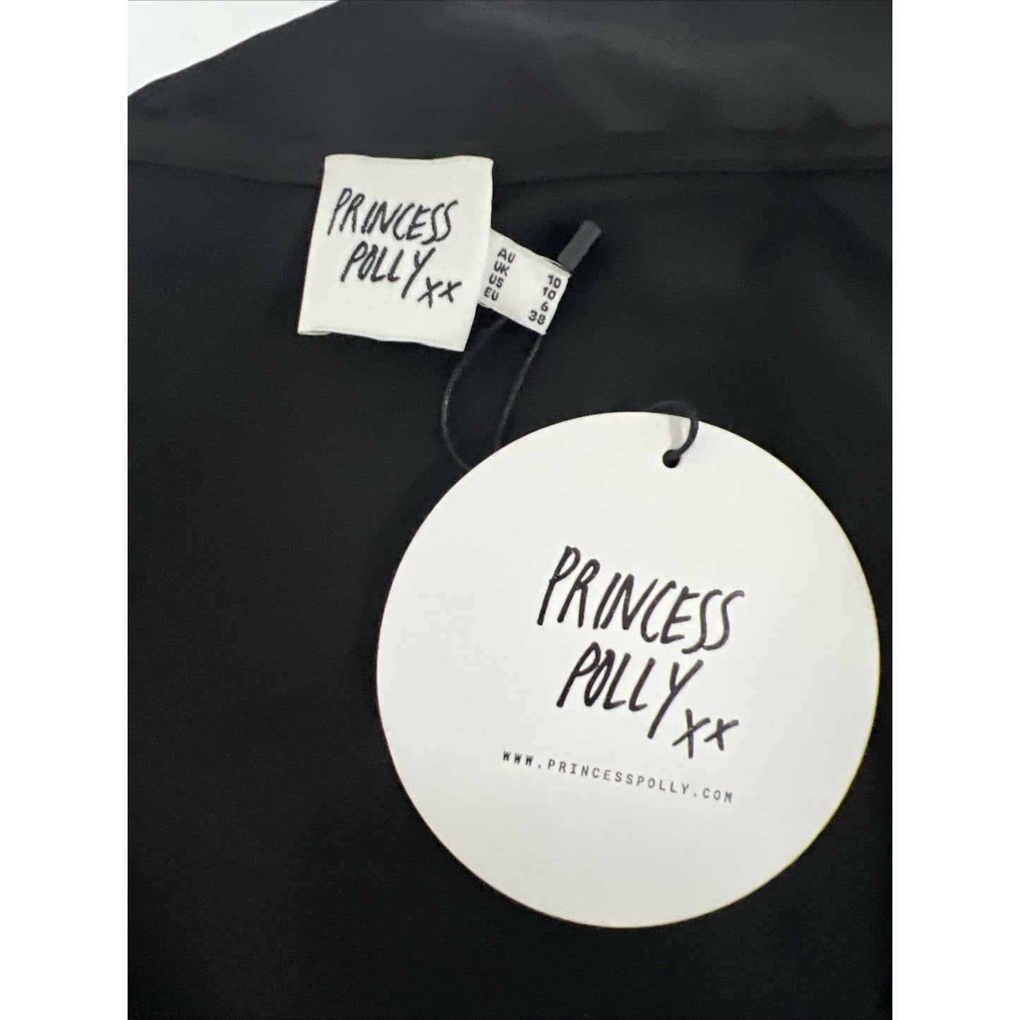 NWD Princess Polly Skylar Black Mini Wrap Satiny Short Skirt Size 6
