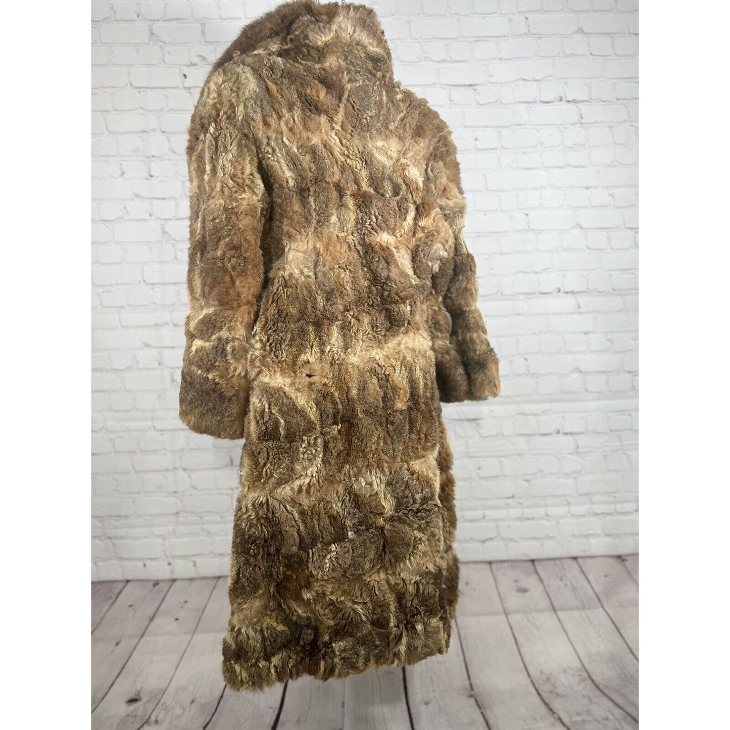 Vintage Stix, Baer & Fuller Light Brown Red Long Women’s Rabbit Fur Trench Coat