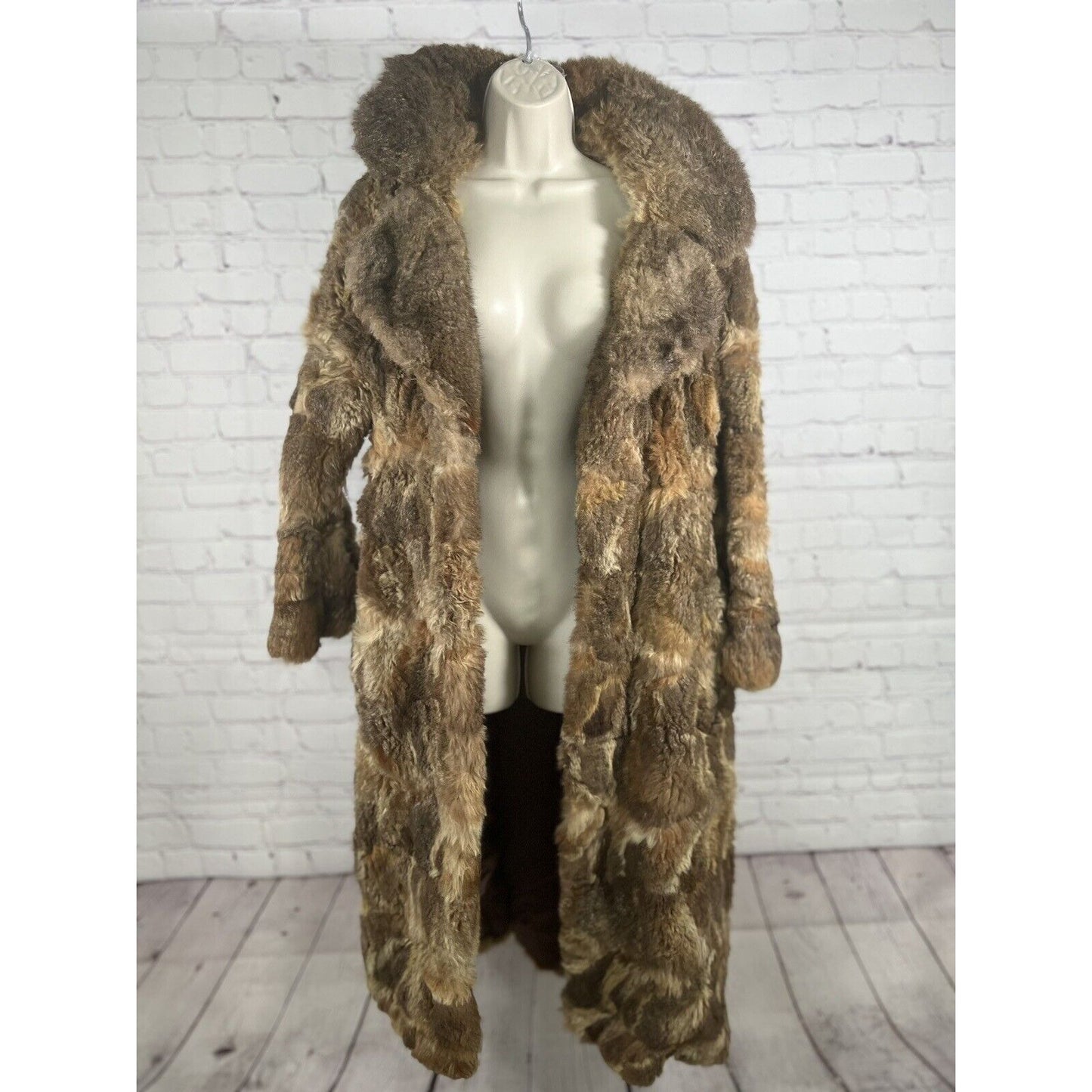 Vintage Stix, Baer & Fuller Light Brown Red Long Women’s Rabbit Fur Trench Coat
