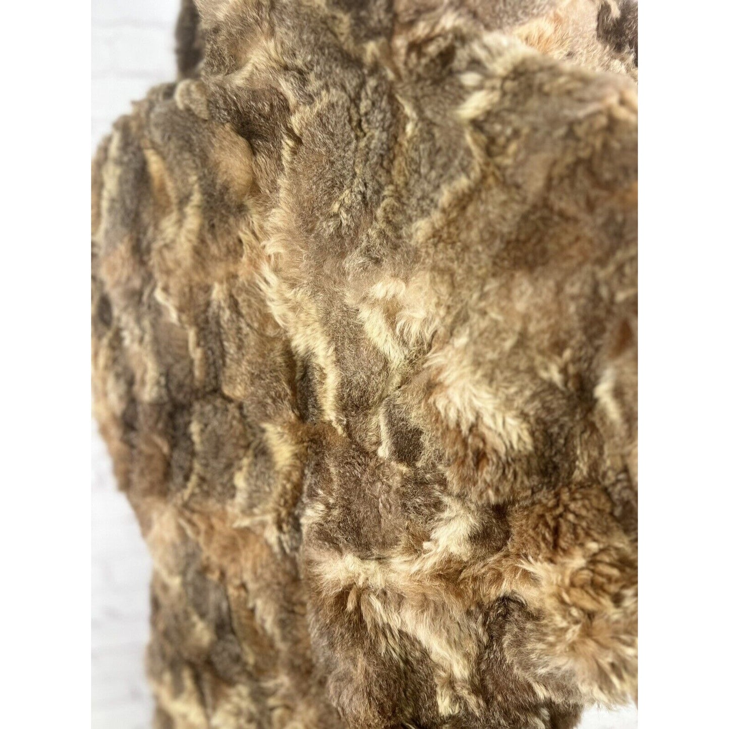Vintage Stix, Baer & Fuller Light Brown Red Long Women’s Rabbit Fur Trench Coat