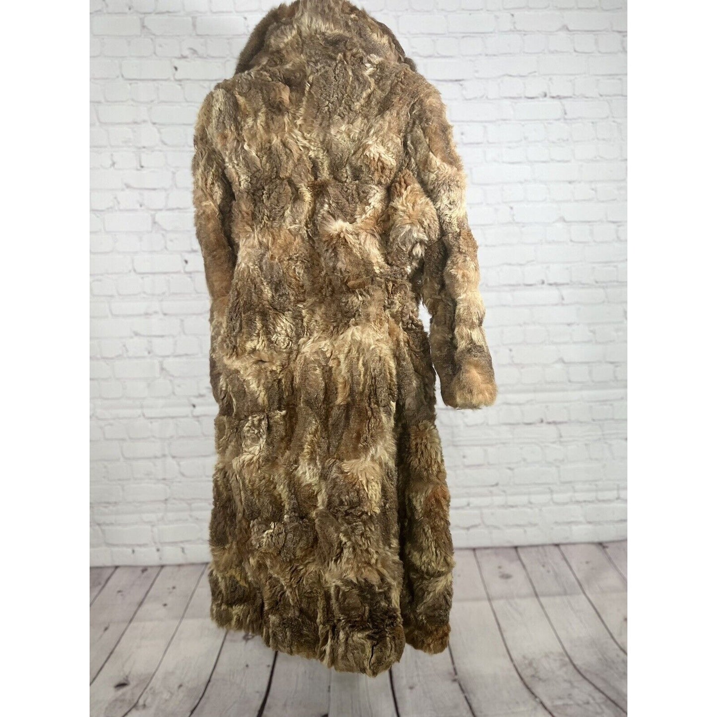 Vintage Stix, Baer & Fuller Light Brown Red Long Women’s Rabbit Fur Trench Coat