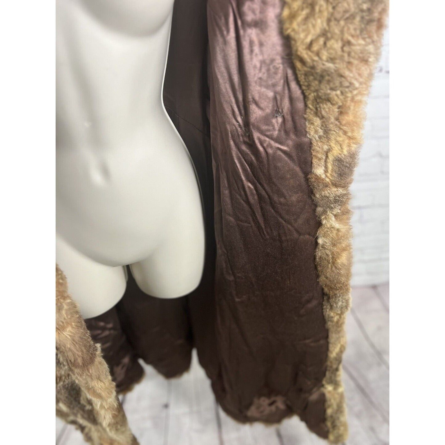 Vintage Stix, Baer & Fuller Light Brown Red Long Women’s Rabbit Fur Trench Coat