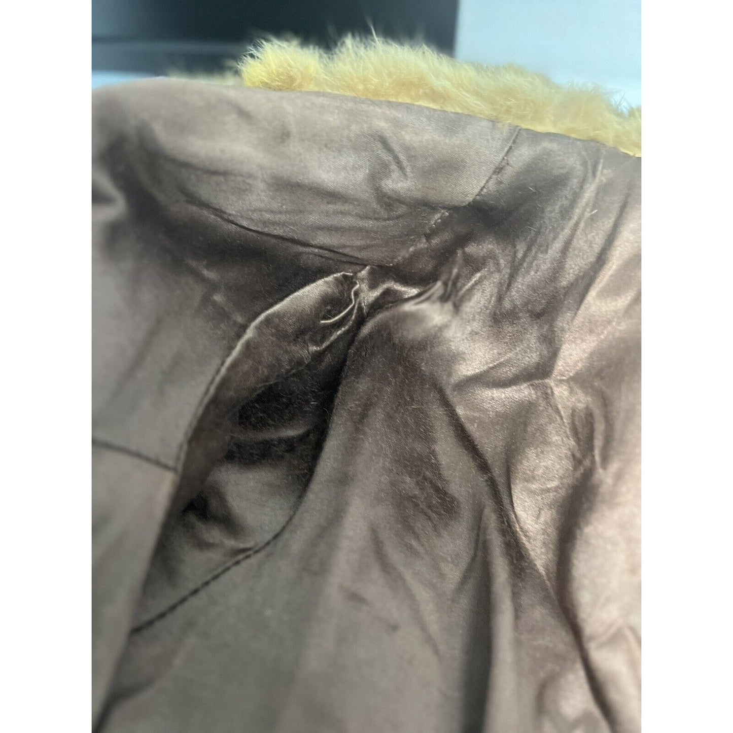 Vintage Stix, Baer & Fuller Light Brown Red Long Women’s Rabbit Fur Trench Coat