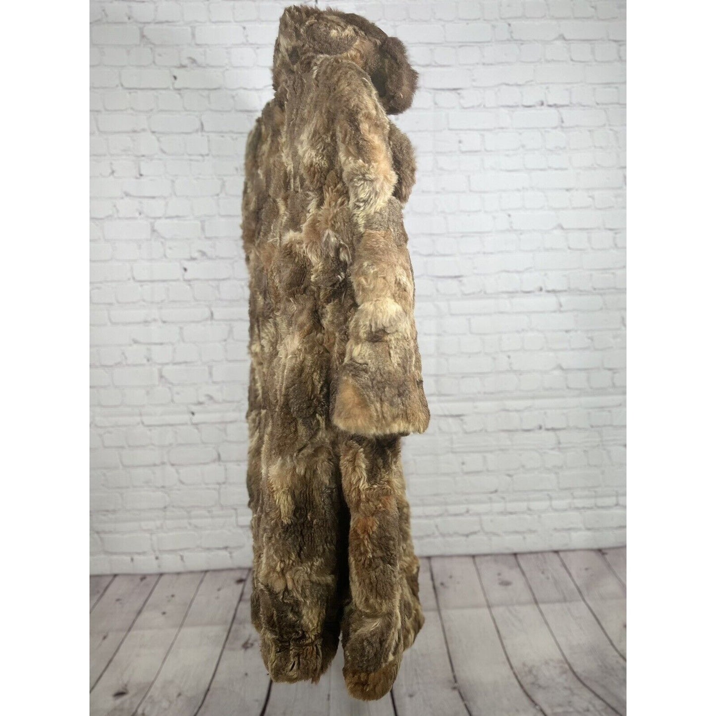 Vintage Stix, Baer & Fuller Light Brown Red Long Women’s Rabbit Fur Trench Coat