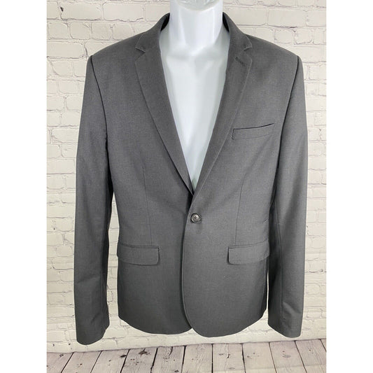 Topman Gray Single Button Notch Lapel Blazer Sport Coat Jacket 38R