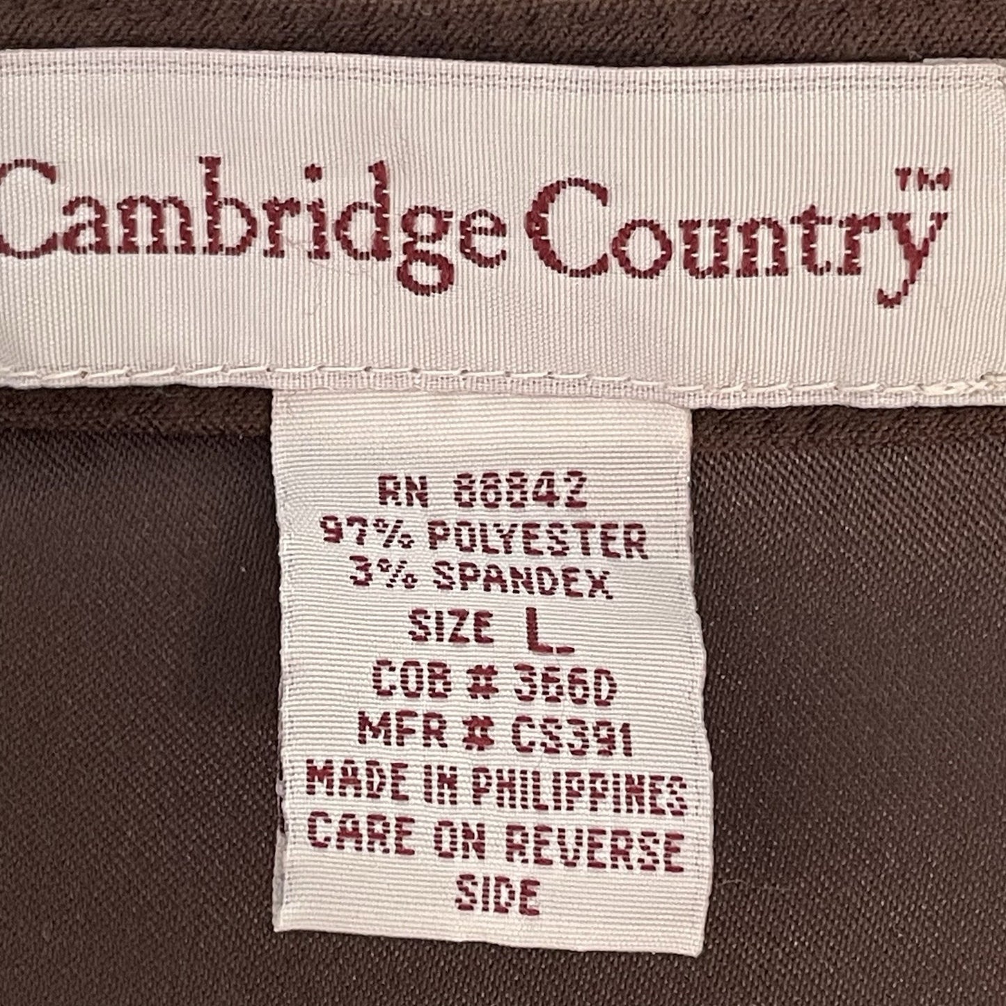 Cambridge Country Brown Sleeveless V Neck Cargo Pocket Shift Dress Size Large L