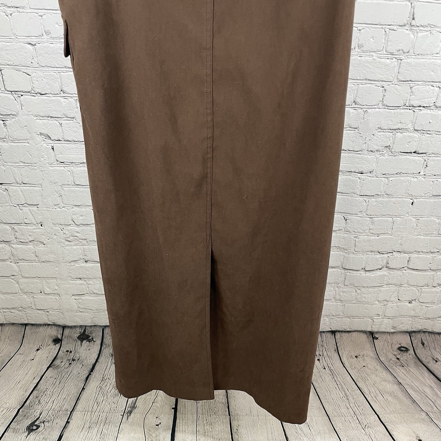 Cambridge Country Brown Sleeveless V Neck Cargo Pocket Shift Dress Size Large L