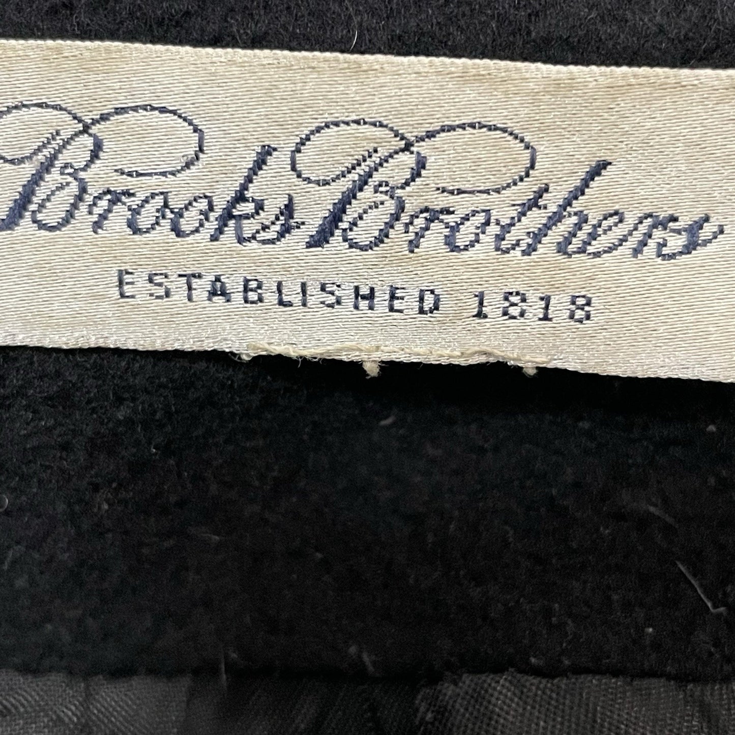 VTG Brooks Brothers Black 100% Wool Classic Buttoned Long Over Coat Size Large L