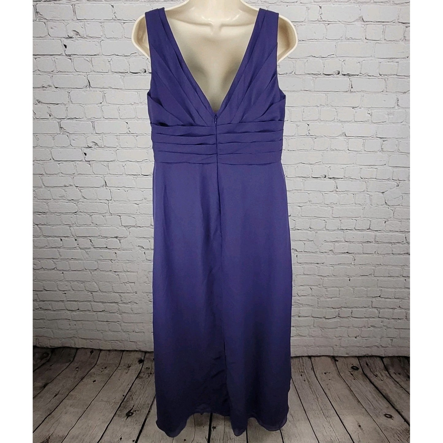 Azazie Purple Chiffon Pleated Bodice Sleeveless Bridesmaid Size Medium M
