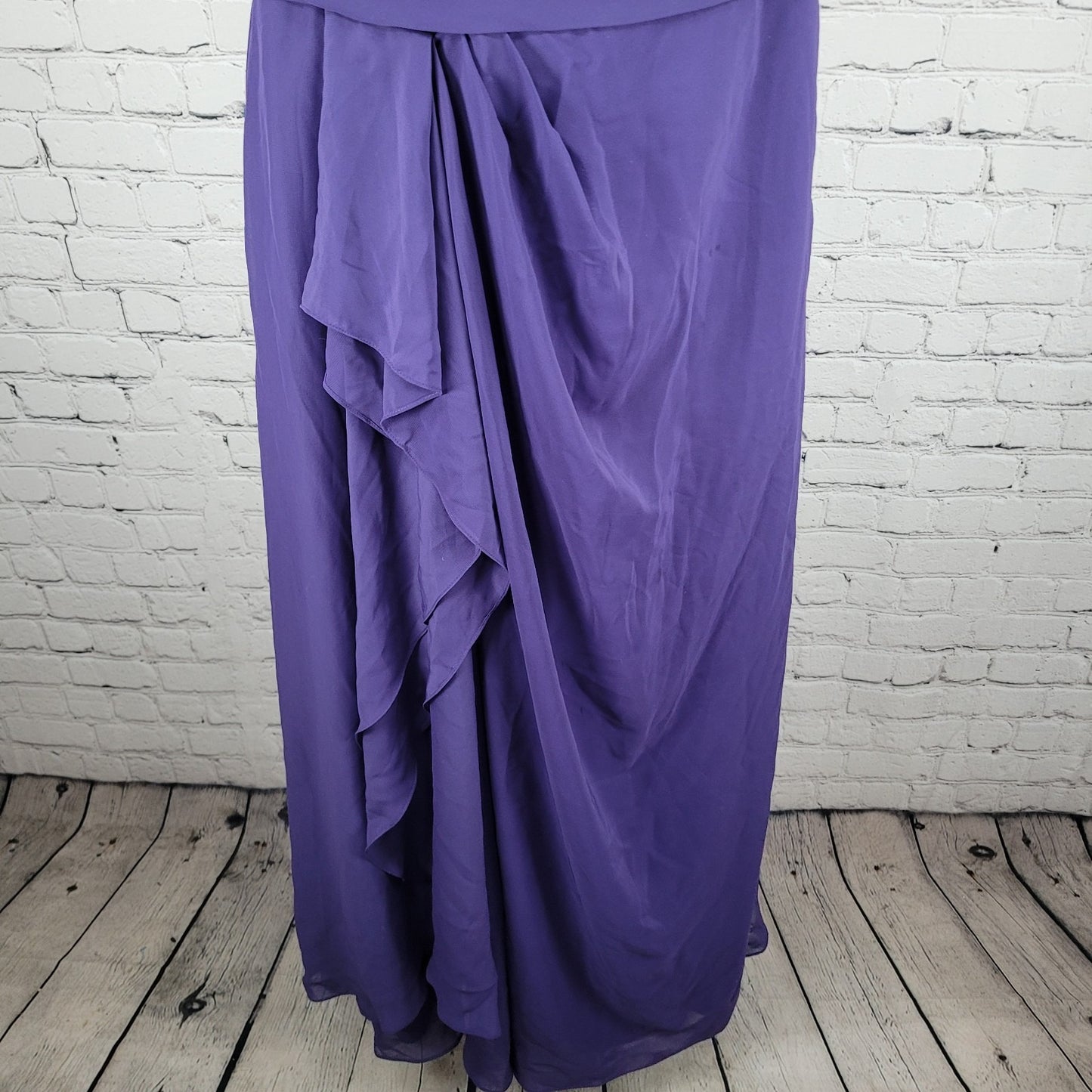 Azazie Purple Chiffon Pleated Bodice Sleeveless Bridesmaid Size Medium M