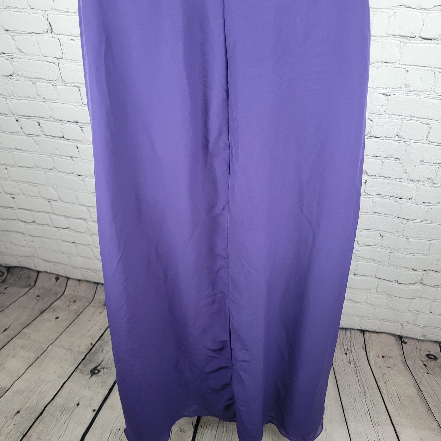Azazie Purple Chiffon Pleated Bodice Sleeveless Bridesmaid Size Medium M