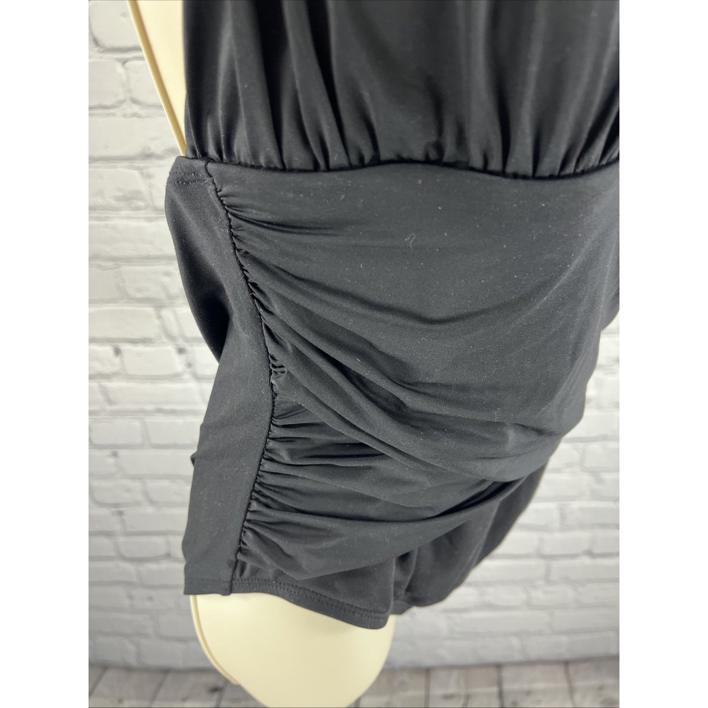 La Blanca Black Ruched Halter Lined Slimming Lightly Padded 1 Piece Swimsuit 14