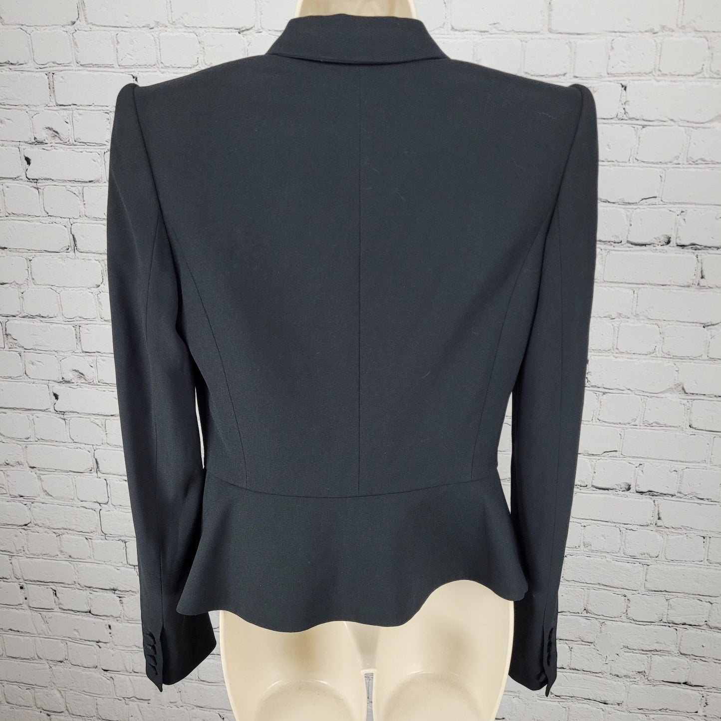 Viktor & Rolf Black Stretch Peak Blazer Suit Jacket Italy Made Size 42 US 6