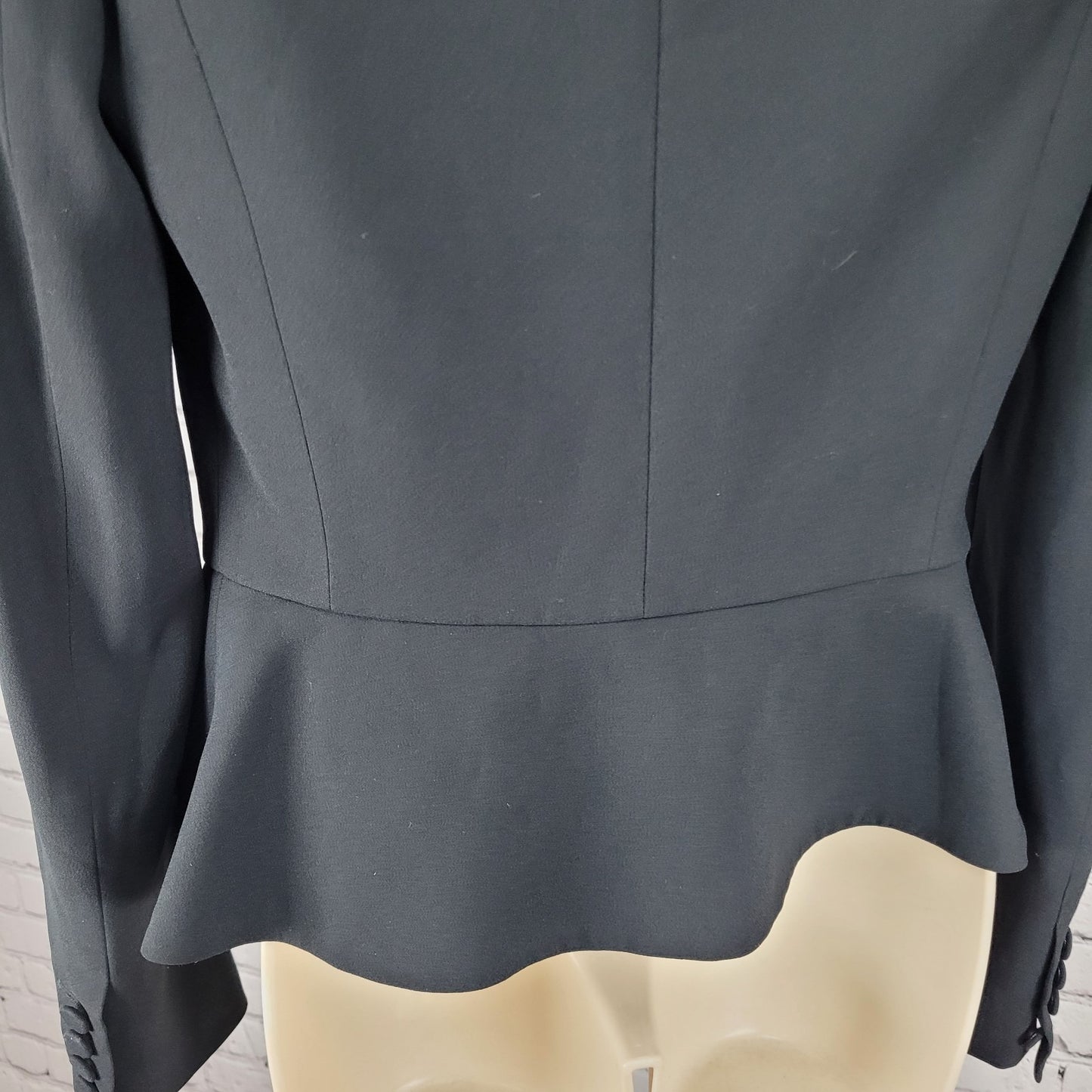 Viktor & Rolf Black Stretch Peak Blazer Suit Jacket Italy Made Size 42 US 6