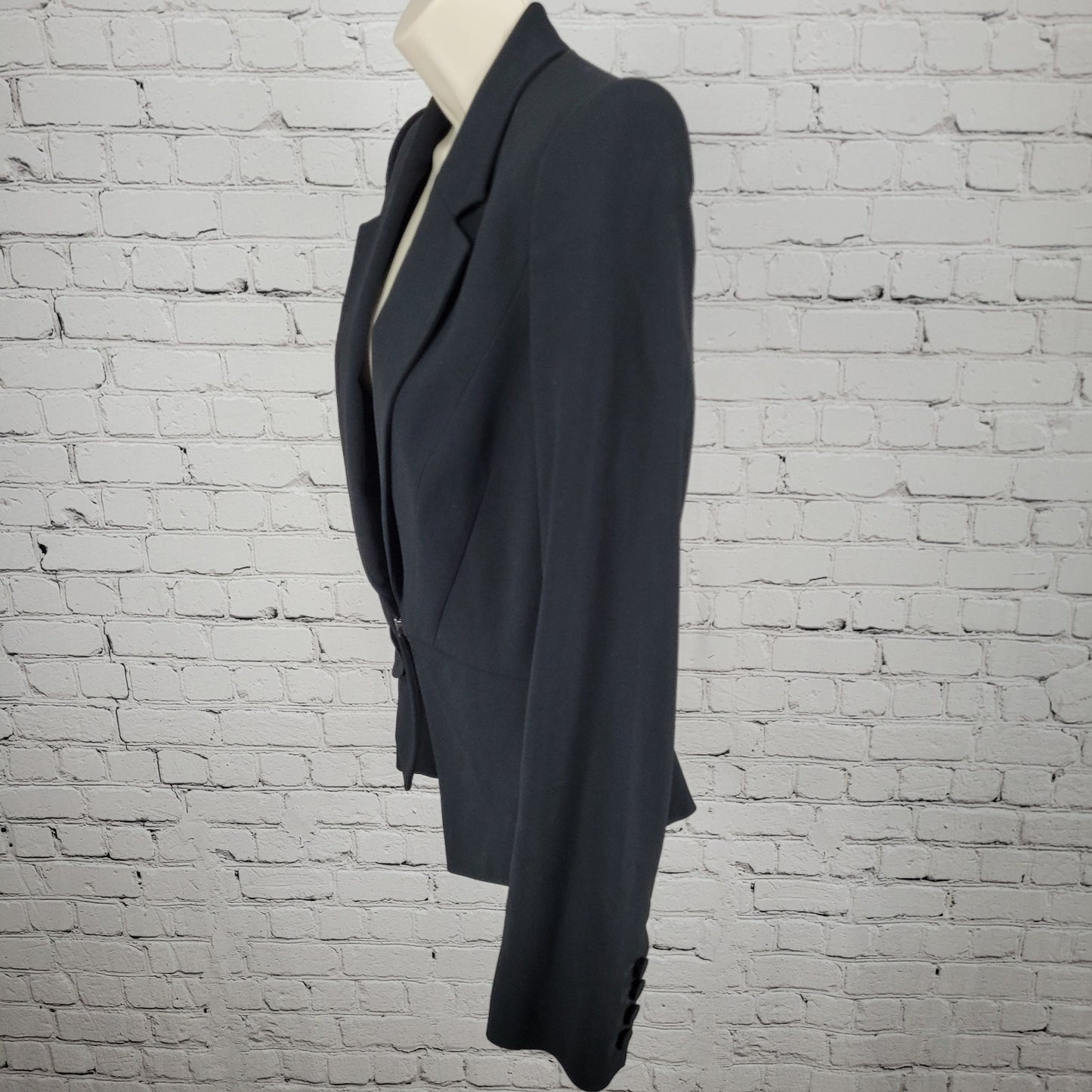 Viktor & Rolf Black Stretch Peak Blazer Suit Jacket Italy Made Size 42 US 6