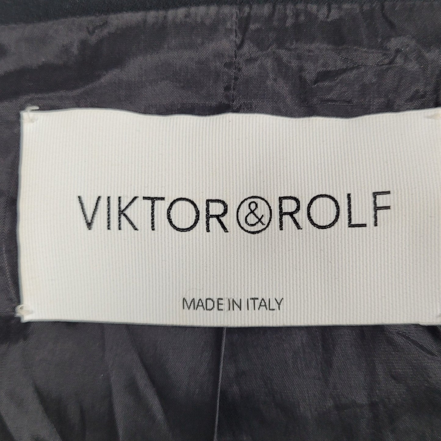 Viktor & Rolf Black Stretch Peak Blazer Suit Jacket Italy Made Size 42 US 6