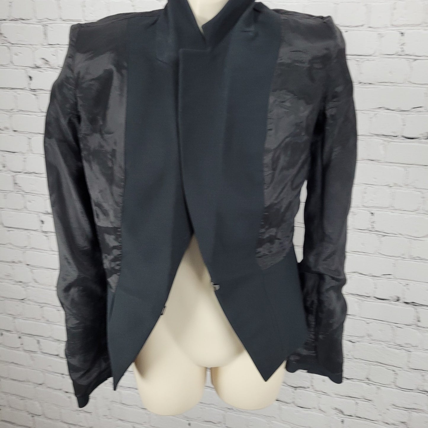 Viktor & Rolf Black Stretch Peak Blazer Suit Jacket Italy Made Size 42 US 6