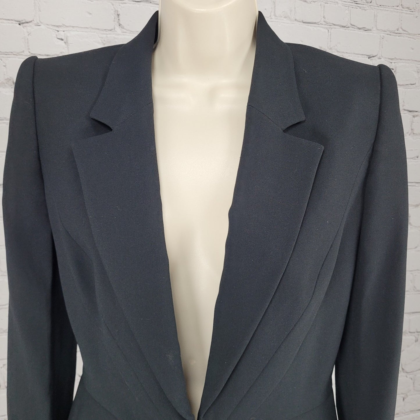 Viktor & Rolf Black Stretch Peak Blazer Suit Jacket Italy Made Size 42 US 6