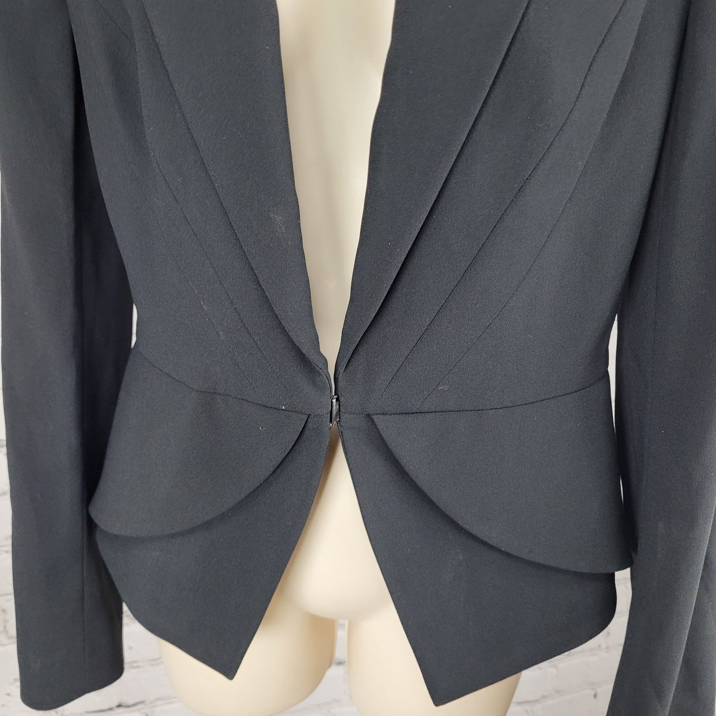 Viktor & Rolf Black Stretch Peak Blazer Suit Jacket Italy Made Size 42 US 6