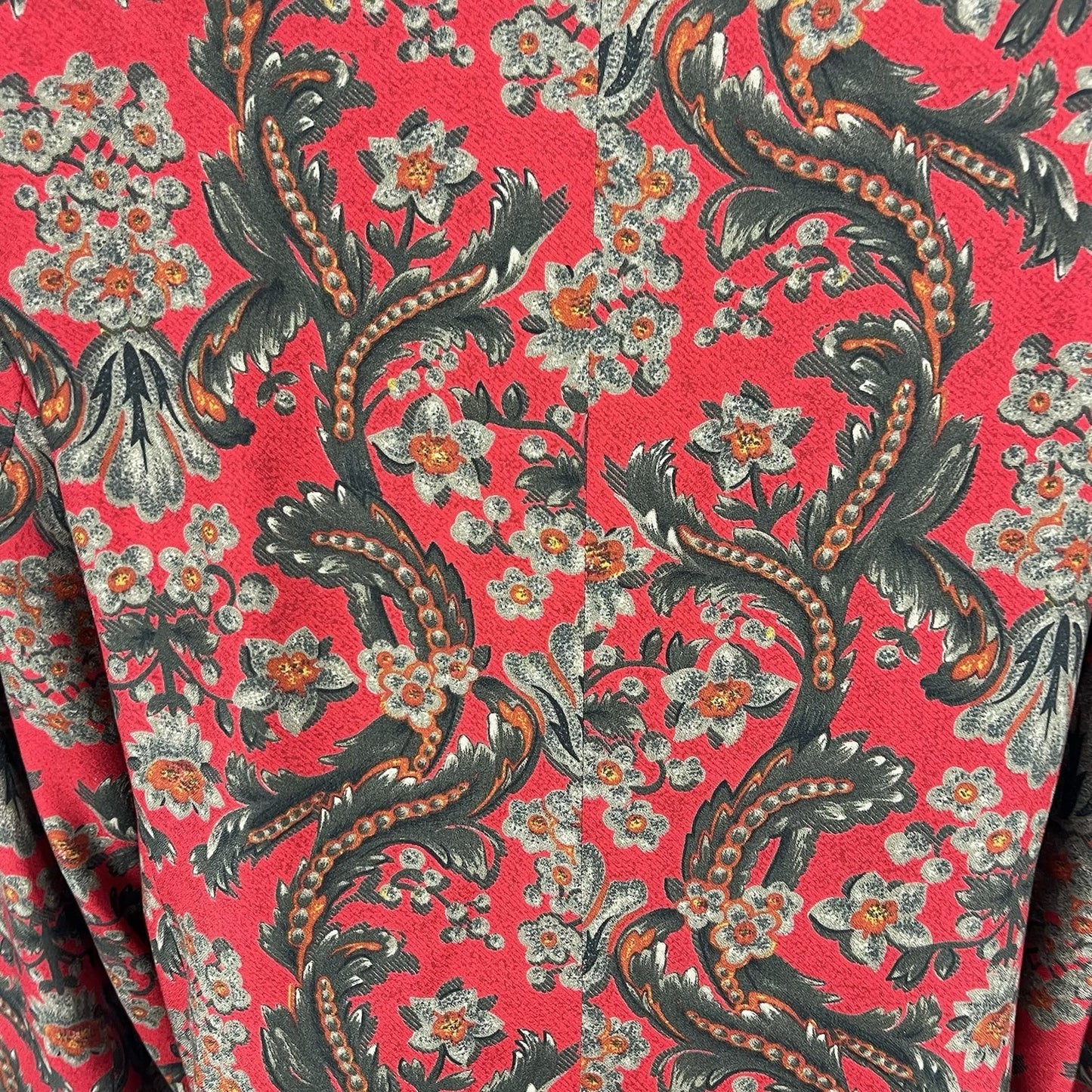 VTG Evan Picone Red Floral 2 Piece Skirt Suit Midi Pleated Full Skirt Blazer 12