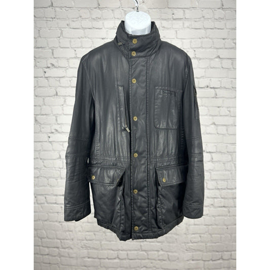 Bondelid Black Long Sleeve Hooded Adjustable Waist Heavy Jacket Size Large L