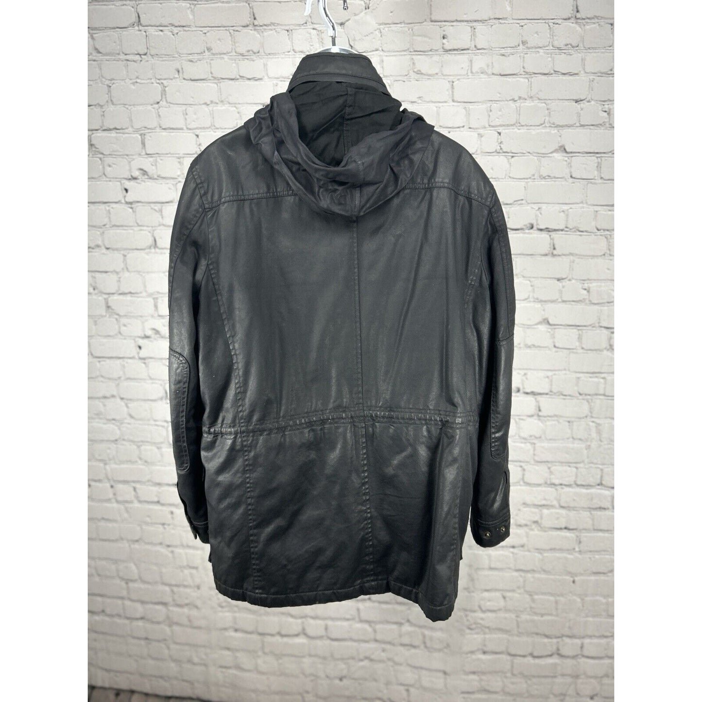 Bondelid Black Long Sleeve Hooded Adjustable Waist Heavy Jacket Size Large L