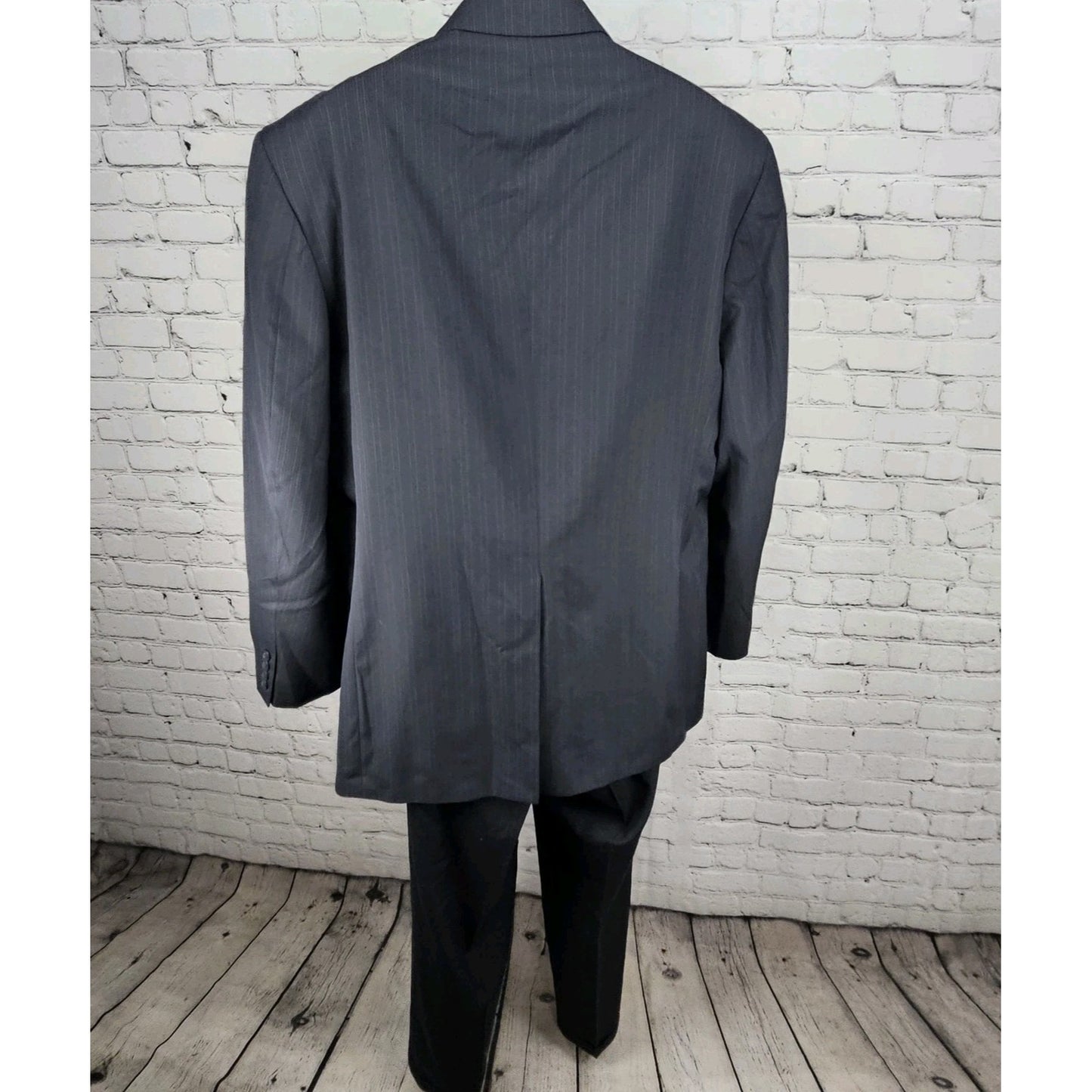 Haggar Navy Suit Up System 2 Button Notch Vented Full 2 Piece Set 46L (36x32)