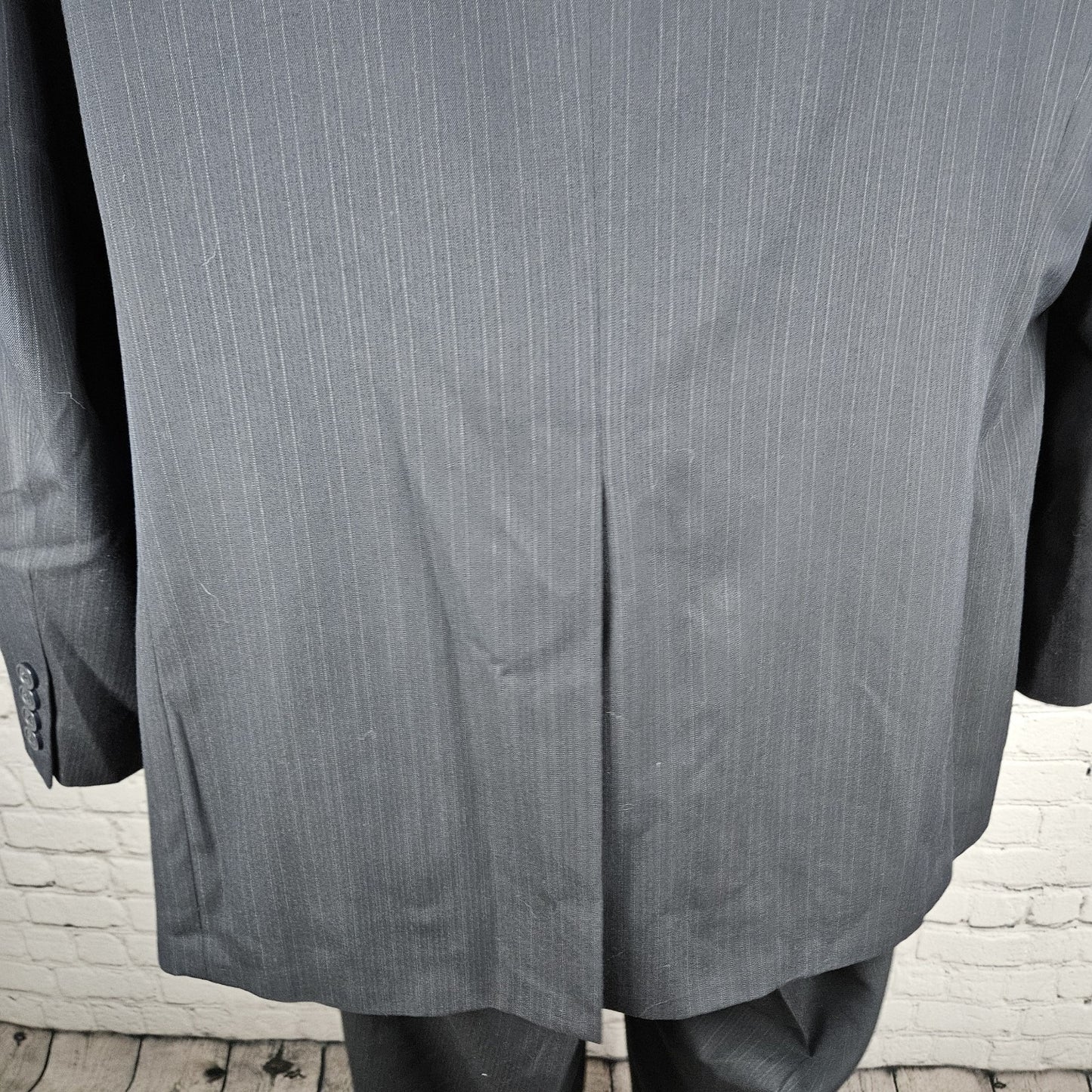 Haggar Navy Suit Up System 2 Button Notch Vented Full 2 Piece Set 46L (36x32)