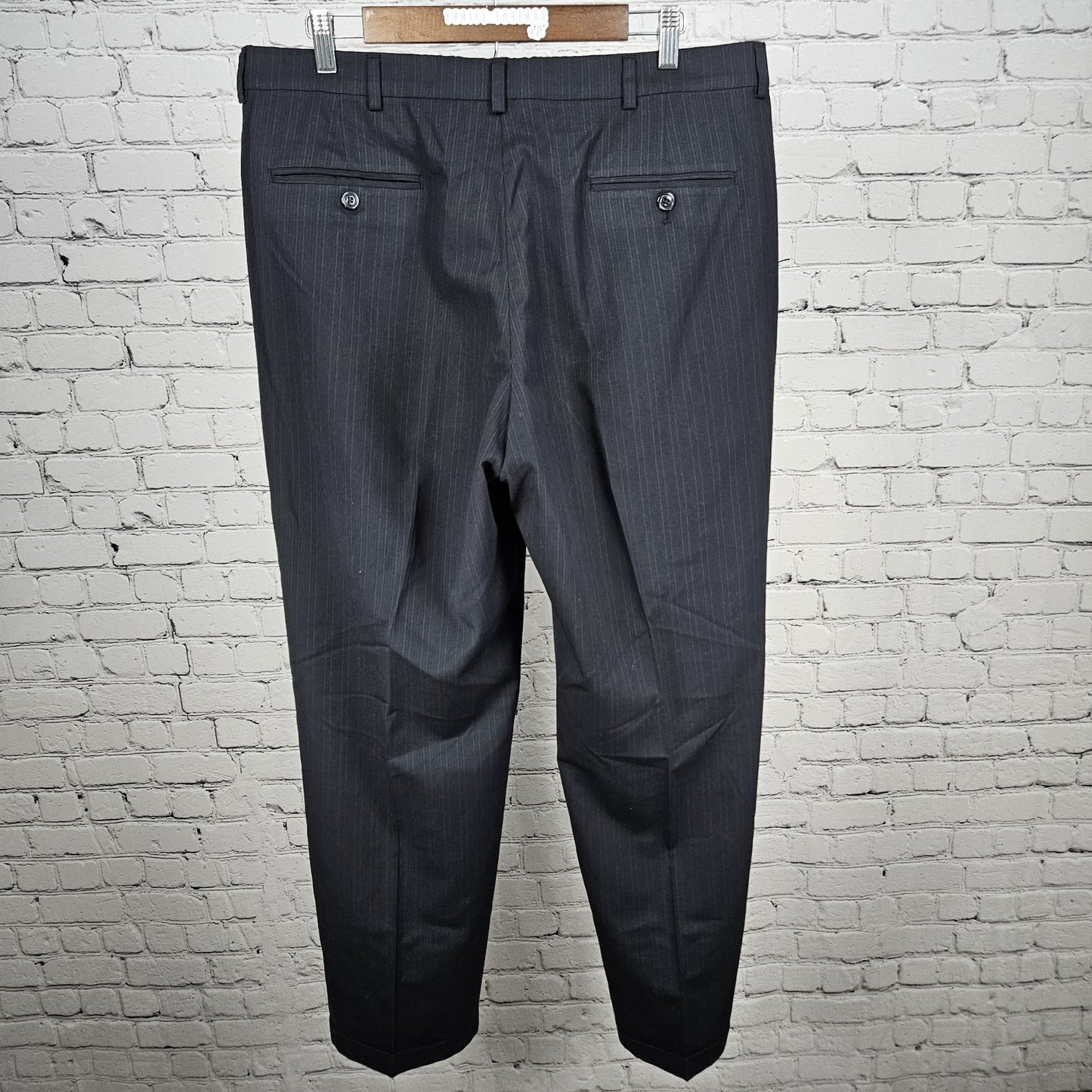 Haggar Navy Suit Up System 2 Button Notch Vented Full 2 Piece Set 46L (36x32)