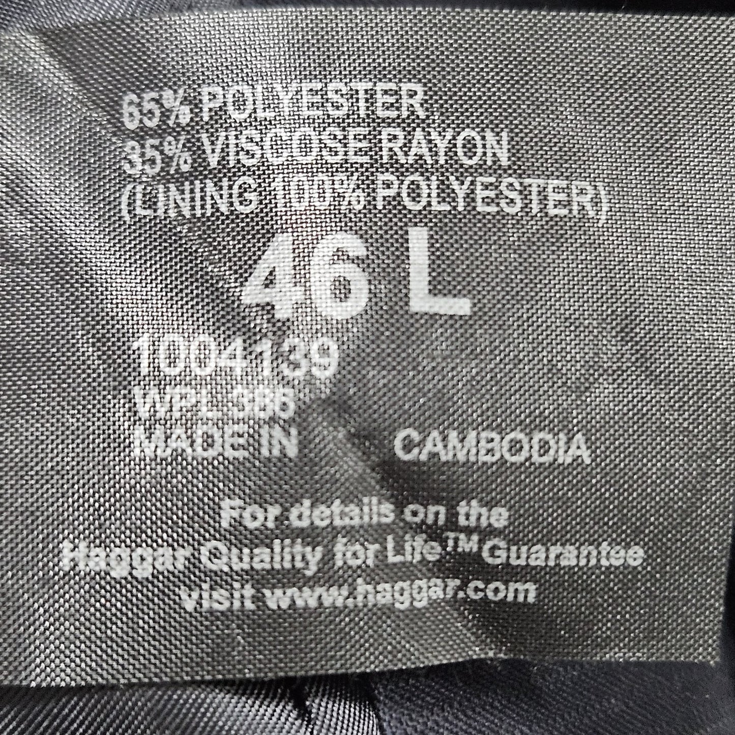 Haggar Navy Suit Up System 2 Button Notch Vented Full 2 Piece Set 46L (36x32)
