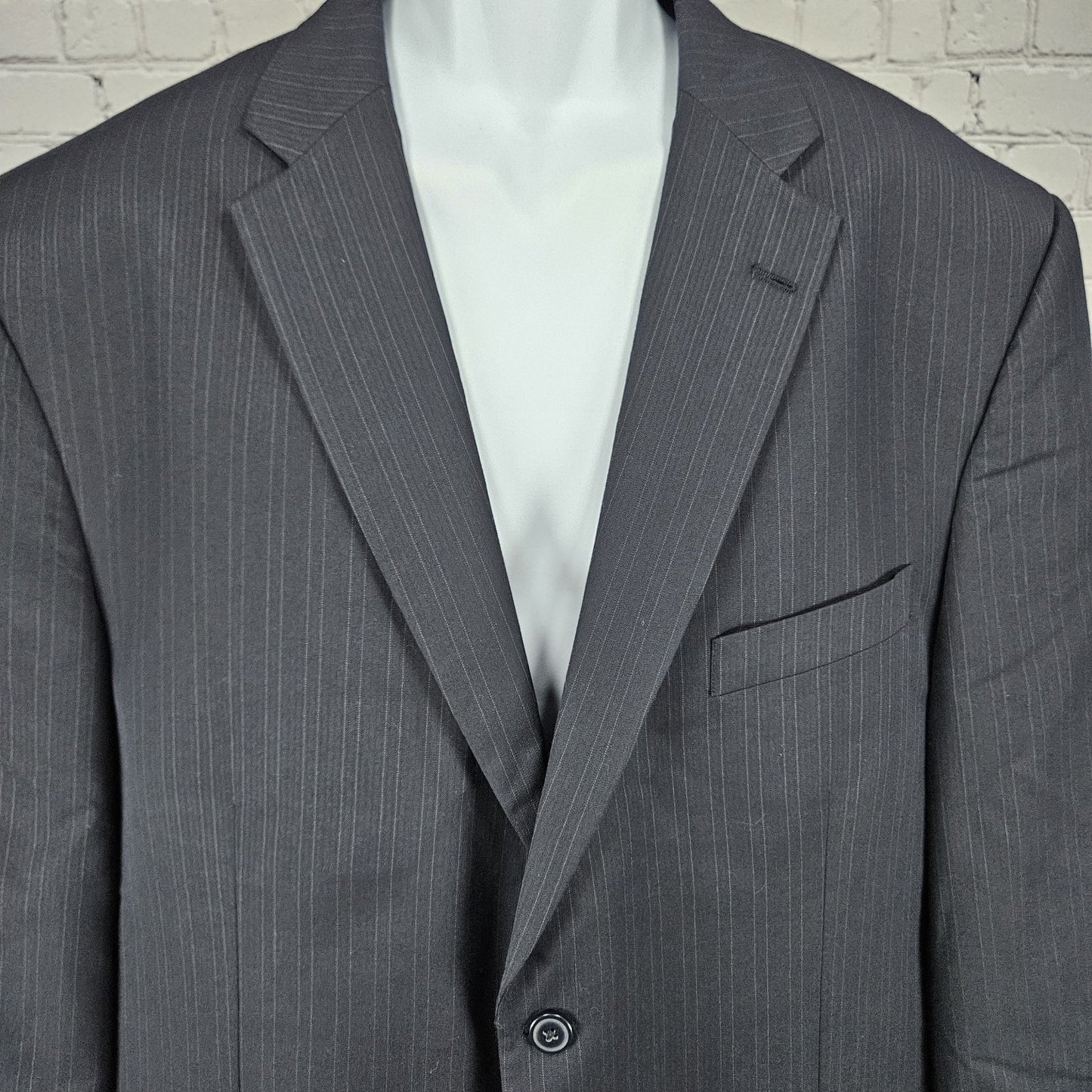 Haggar Navy Suit Up System 2 Button Notch Vented Full 2 Piece Set 46L (36x32)