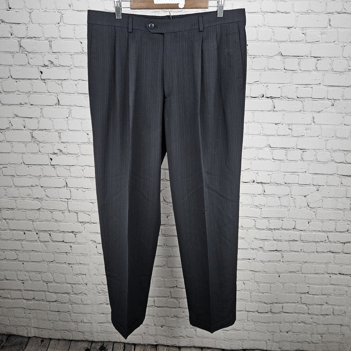 Haggar Navy Suit Up System 2 Button Notch Vented Full 2 Piece Set 46L (36x32)