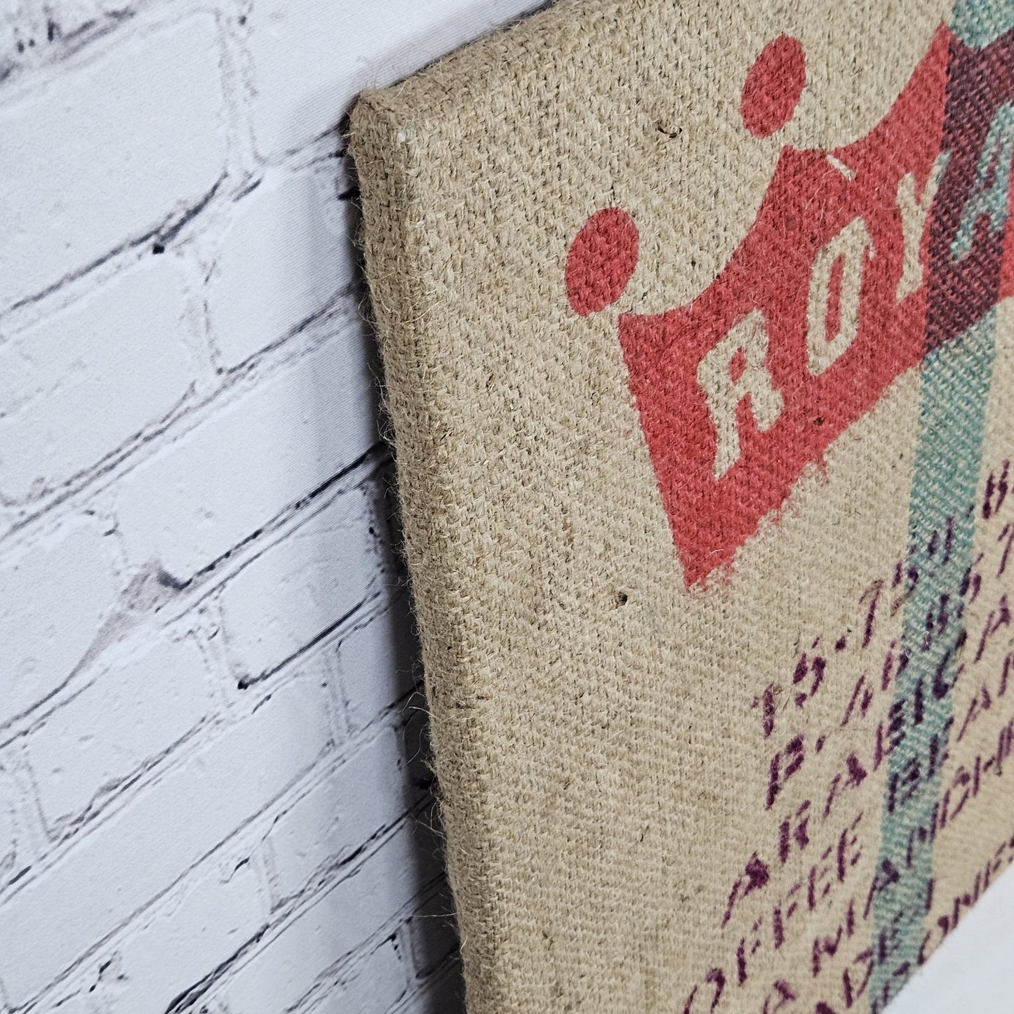 Royal Coffee Authentic Burlap Sack Wrapped Canvas Wood Framed Art 24x18